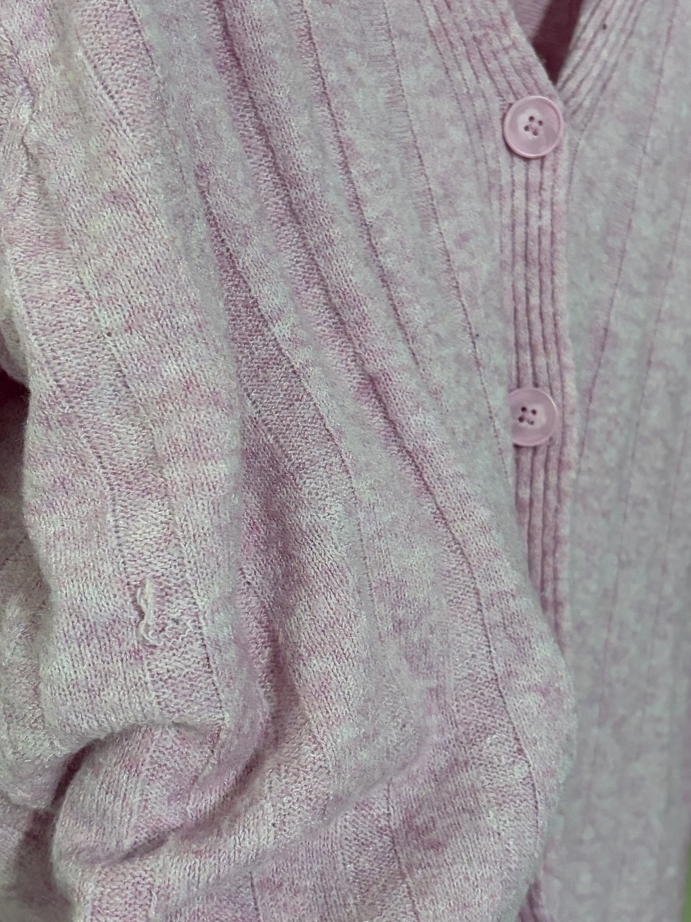 Universal Thread Ribbed Button Front V-Neck Cardigan Pink Medium - Picture 5 of 5
